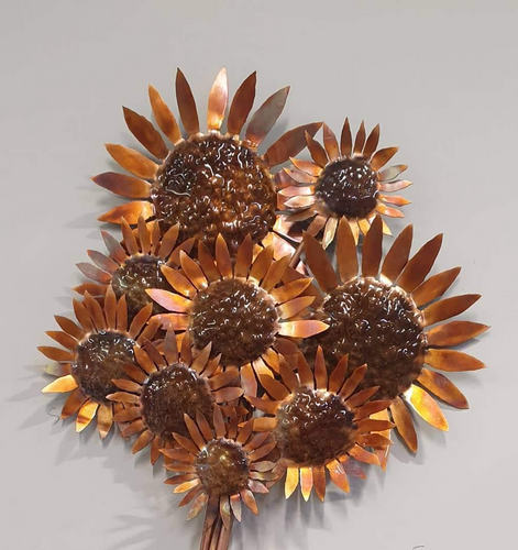 Copper Sunflowers Wall Art