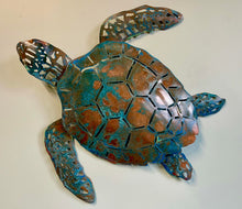 Load image into Gallery viewer, Copper Sea Turtle Wall Art