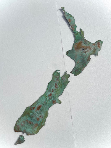 Copper Large New Zealand Maps Wall Art