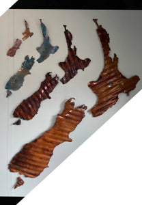 Copper New Zealand Map Extra Large Wall Art