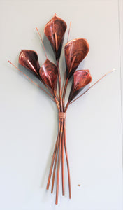 Copper Lilies Set of 5 Wall Art