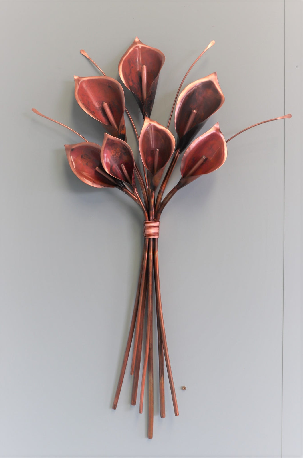 Copper Lilies Set of 7 Wall Art