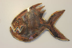 Grumpy piranha fish artwork