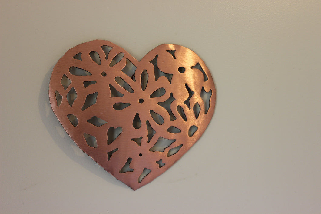 Copper Lace Heart Small Wall Art