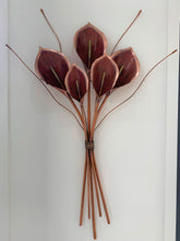Load image into Gallery viewer, Five copper lilies artwork