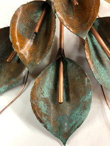 Copper Patina Set of 5 Lilies