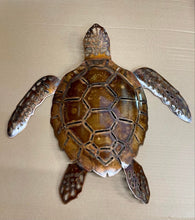 Load image into Gallery viewer, Copper Sea Turtle Wall Art
